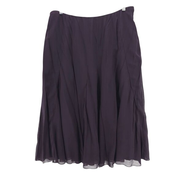 EILEEN FISHER 100% Silk Pleated A Line Skirt Plum Purple Size 2X - Picture 1 of 10